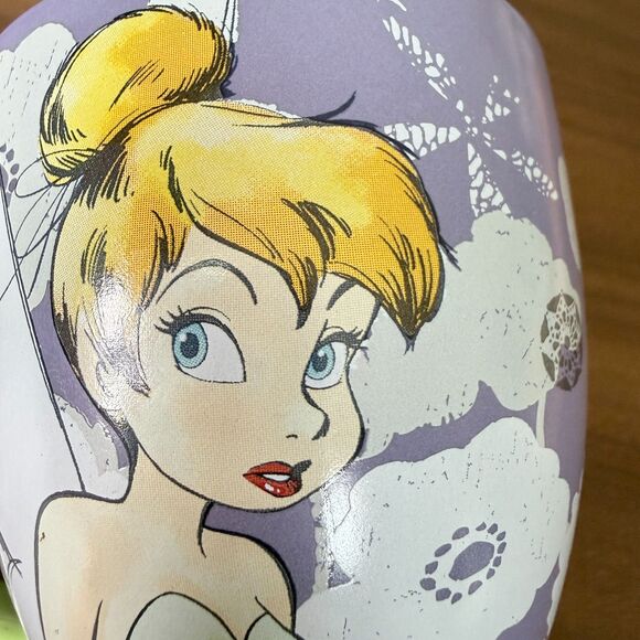 Disney Tinker Bell Ceramic Mug Peter Pan Purple Floral Coffee Cup - Picture 7 of 7